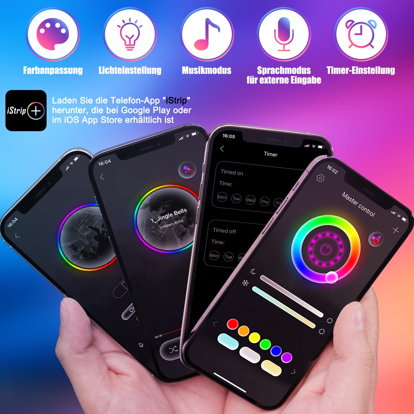 TVLIVE LED Strip 5M Bluetooth RGB LED Streifen, LED Leiste Musik Sync, Farbwechsel LED Lichterkette mit Fernbedienung und App-steuerung,Flexibel LED Band für Party, Zuhause, Schlafzimmer, TV zurück TVLIVE LED Strip 5M Bluetooth RGB LED Streifen, LED Leiste Musik Sync, Farbwechsel LED Lichterkette mit Fernbedienung und App-steuerung,Flexibel LED Band für Party, Zuhause, Schlafzimmer, TV zurück