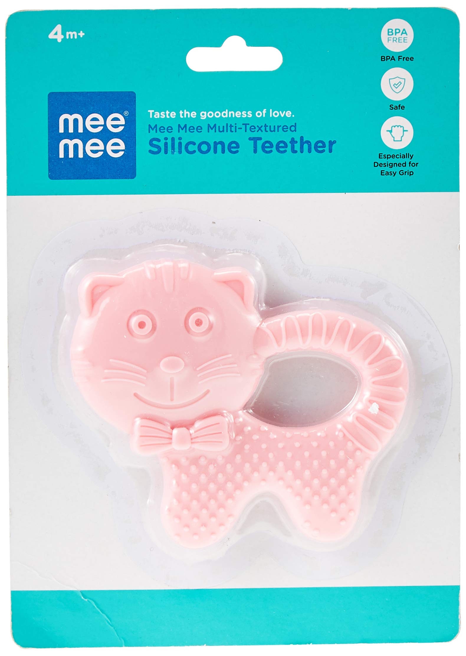 Mee Multi- Textured Silicone Teether, Pink
