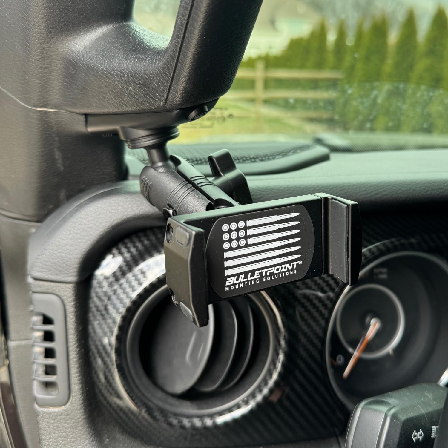 Bulletpoint A-Pillar 20mm Ball Mount Universal Phone Holder Bundle Compatible with 2018-2023 Jeep Wrangler JL & 2020-2023 Jeep Gladiator
