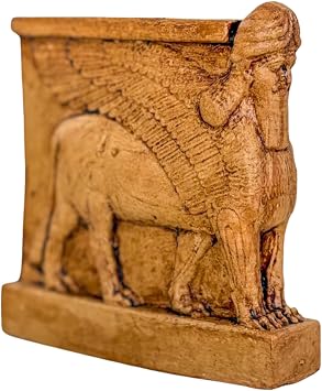 Asur Lamassu Heykeli - Antik Mezopotamya Koruyucu Fig r Replikas  - Bo a Ba l  Kanatl  Lamassu - El Yap m  Mitolojik Dekorasyon