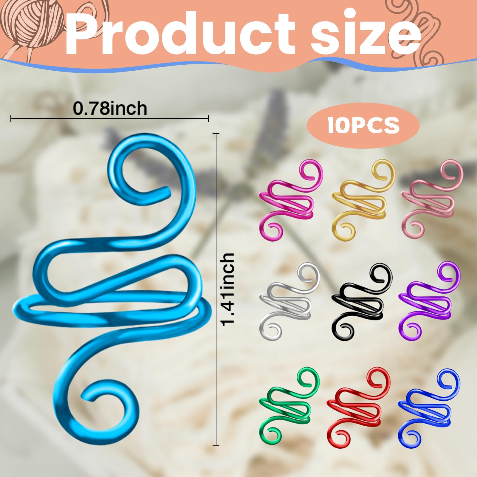 HealthSTEC 10 Pcs Handmade Crochet Tension Ring Adjustable Yarn Ring for Crocheting Knitting Crochet Ring for Finger Guard to Prevents Slipping Gift for Mom Grandma Knitting Lover