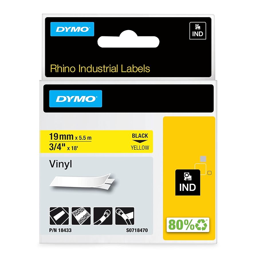 Amazon.com: DYMO Rhino Industrial Vinyl Labels, 3/4