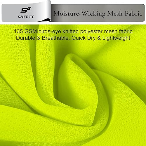 Miniatura 4 de sesafety Camisetas personalizadas para hombre, camisetas de seguridad con cuello redondo y bolsillo, ajuste holgado, pesadas, manga corta, bolsillo