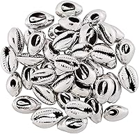 Vista 14 de Cheriswelry 50 cuentas de concha en espiral natural blanca, conchas marinas, cuentas espaciadoras de playa, dijes de conchas de cauri, cuentas