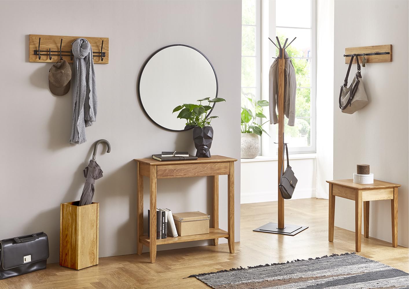 HAKU Console chêne, Bois Massif - Dim.: L 75 cm x H 75 cm x P 35 cm, Style: Traditional