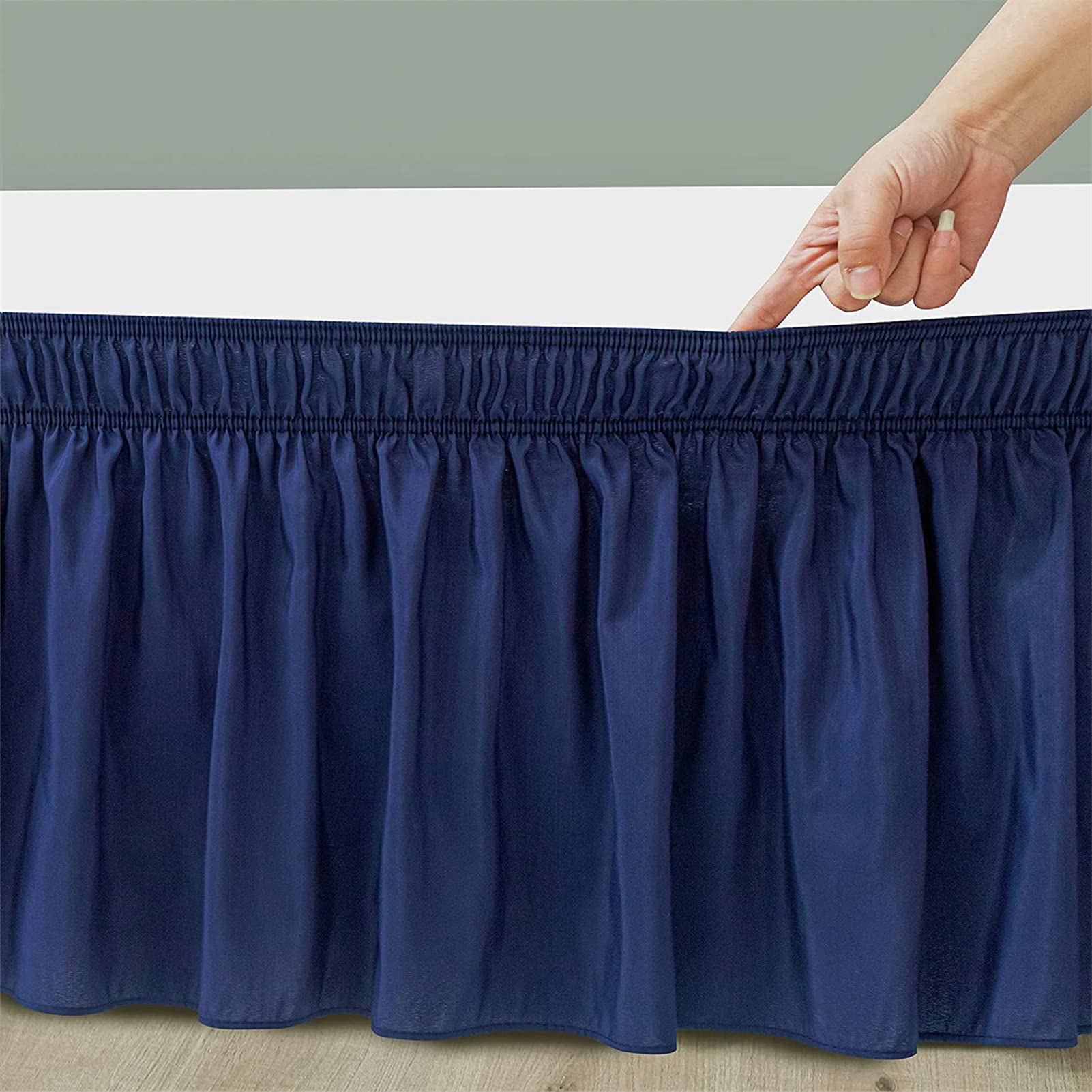 Effen bedrok met ruches - wikkelstijl met elastiek, 38 cm val