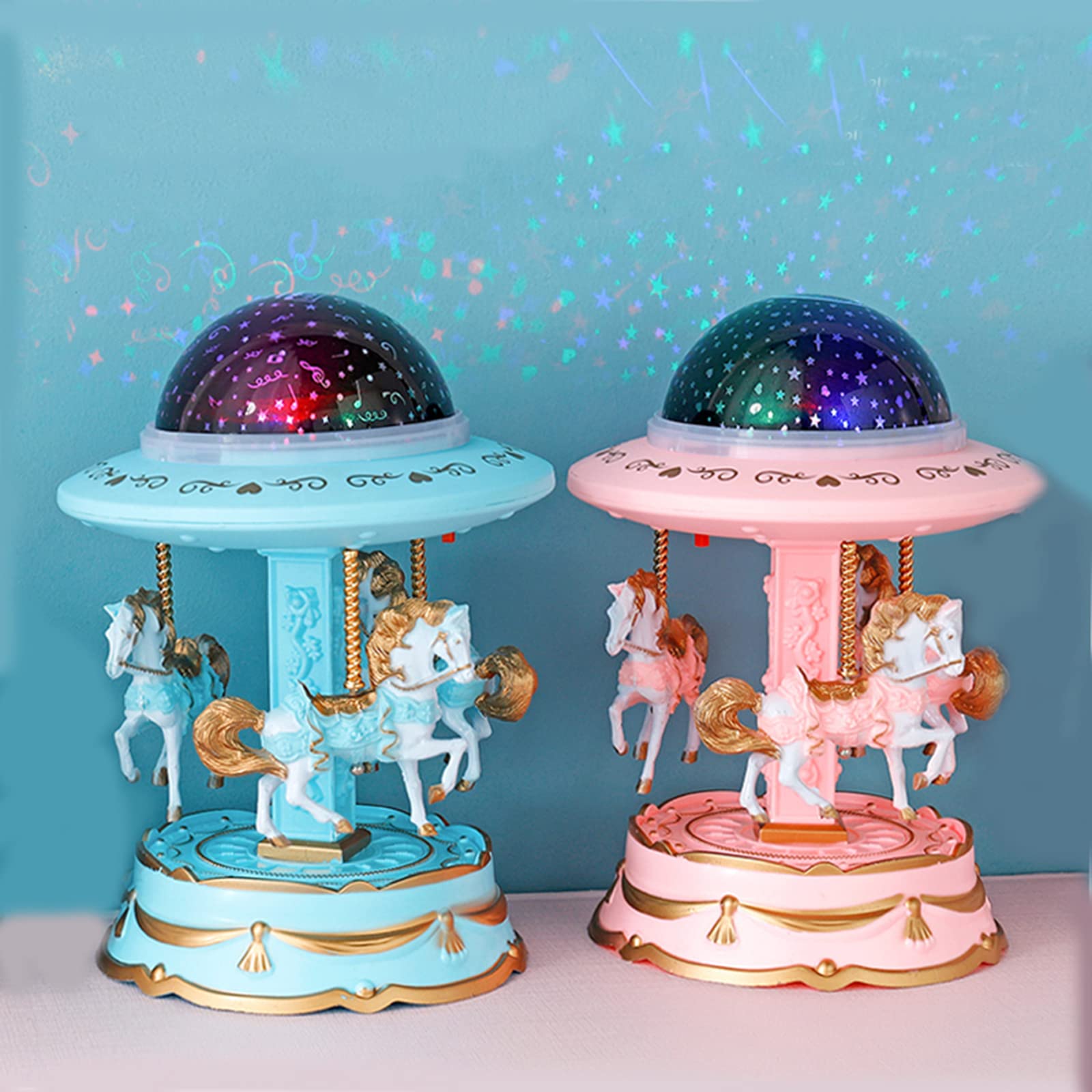 Amazon.co.jp: オルゴール レトロ メリーゴーランド 癒し 星空ライト