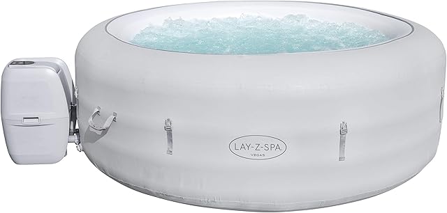 Lay-Z-Spa 60011 Vegas Hot Tub with 140 AirJet Massage System Inflatable Spa with Freeze Shield Technology, 4-6 Person