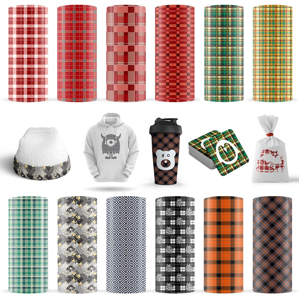 LUCKIGUCK Infusible Transfer Ink Sheets Bundle Solid Colour Pre-Printed Dyed Sublimation Paper 4.5" X 12" Iron on T-Shirt and Mug (GW03)