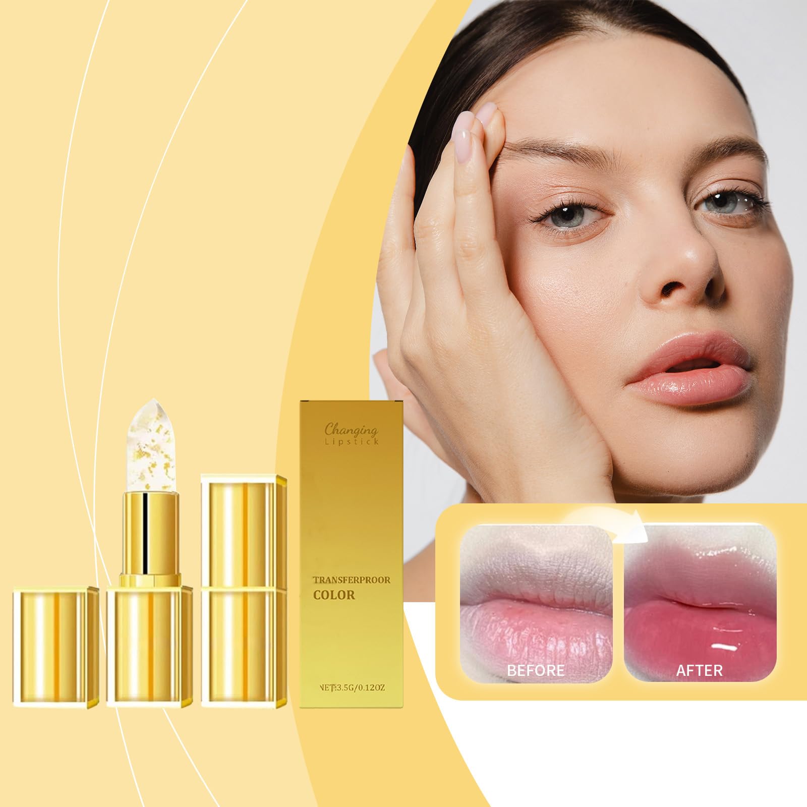 Wischfester, farbverändernder Lippenstift, pH-regulierend, langanhaltend und feuchtigkeitsspendend, kristallklarer Lippenstift mit temperaturabhängigem Farbwechsel, nicht klebrig. (12PCS)
