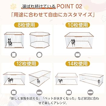 【10枚セット】ペットサークル 高さ68cm 組立簡単 工具不要 Amazon | 【LifeRed】ペットフェンス ペットサークル 10枚セット