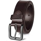 KEECOW Men's 100% Italian Cow Leather Belt Men With Anti-Scratch Buckle,Packed in a Box