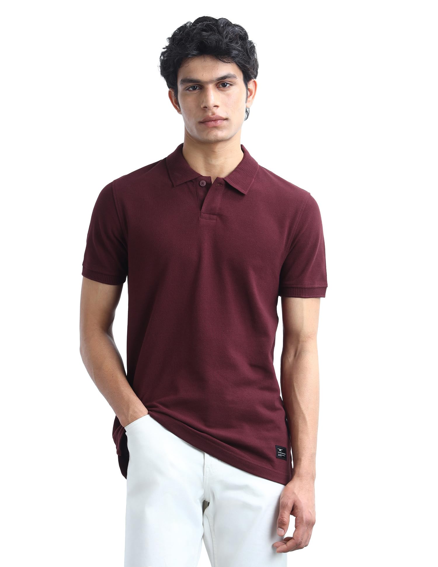 flying machine Men's Regular Fit Polo T-Shirt | Solid Pattern-picture-36