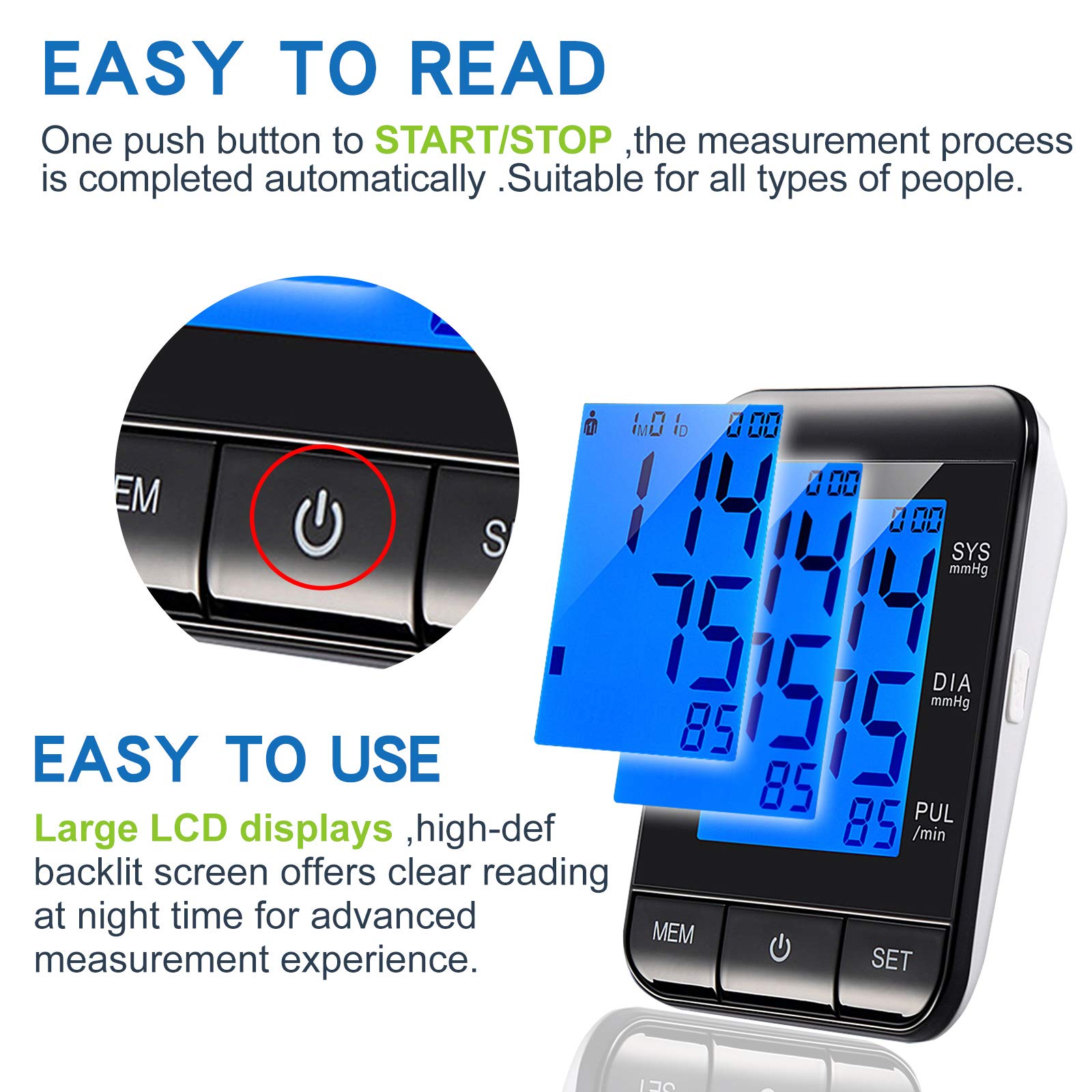 Ameyes Blood Pressure Monitor Upper Arm Blood Pressure Cuffs for Home