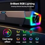 V18 Bluetooth & USB Smart Compability Computer Speakers for PC Desktop Monitor, Gaming PC Sound Bar, Superb Stereo Sound, with LED Lighting - Combine/Separate to Customize Your Desk