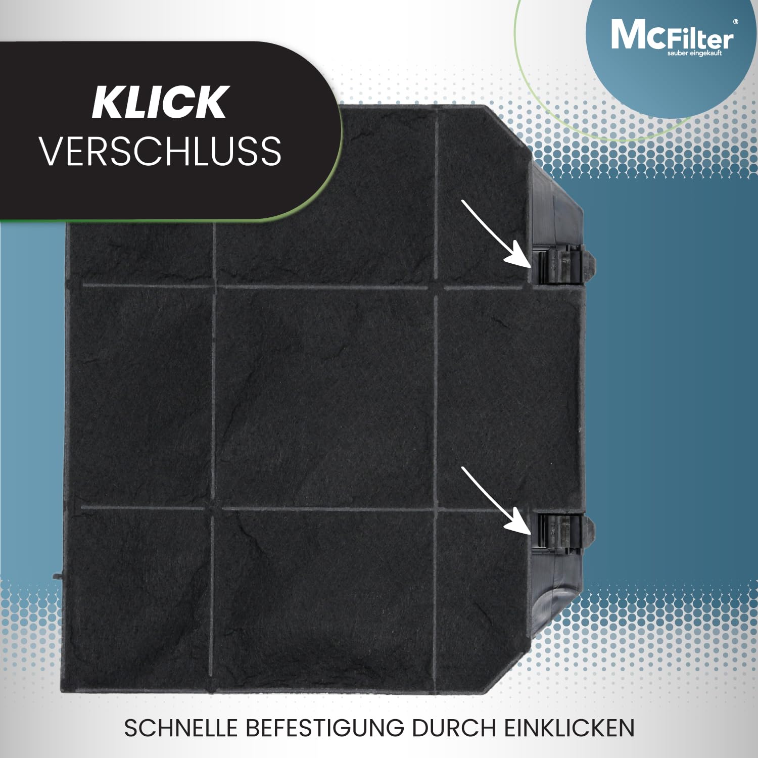 McFilter | 1x filtro de carbón activado para campana extractora EFF72, adecuado para Bosch 00668491, AEG 9029793636, Faber 112.0157.243, 003.953.51, NYTTIG FIL 650 - Filtro para campana extractora