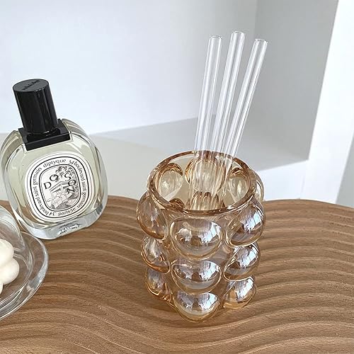 Miniatura 8 de Pajitas de vidrio reutilizables, 12 popotes para beber con 2 cepillos de limpieza, aptos para lavavajillas, resistentes a roturas, popotes