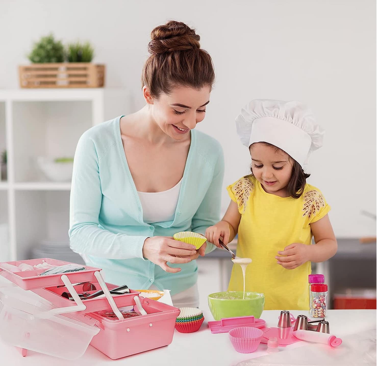 Kit de decoración de pasteles de 369 piezas con 60 boquillas y caja de herramientas multiusos de 3 capas con bandeja