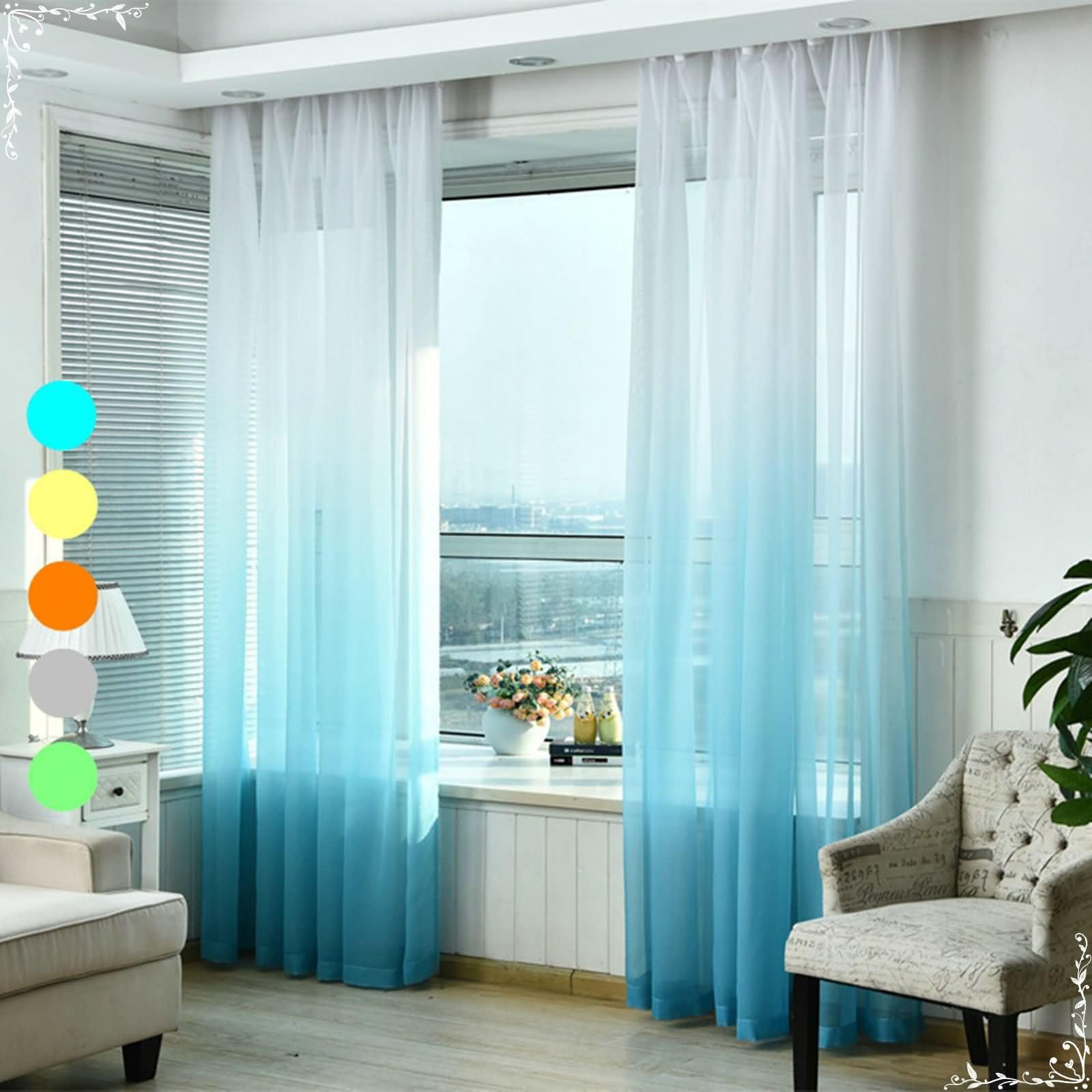 Amazon.com: Daesar Semi Sheer Curtains 2 Panels Set 63 Inch Length