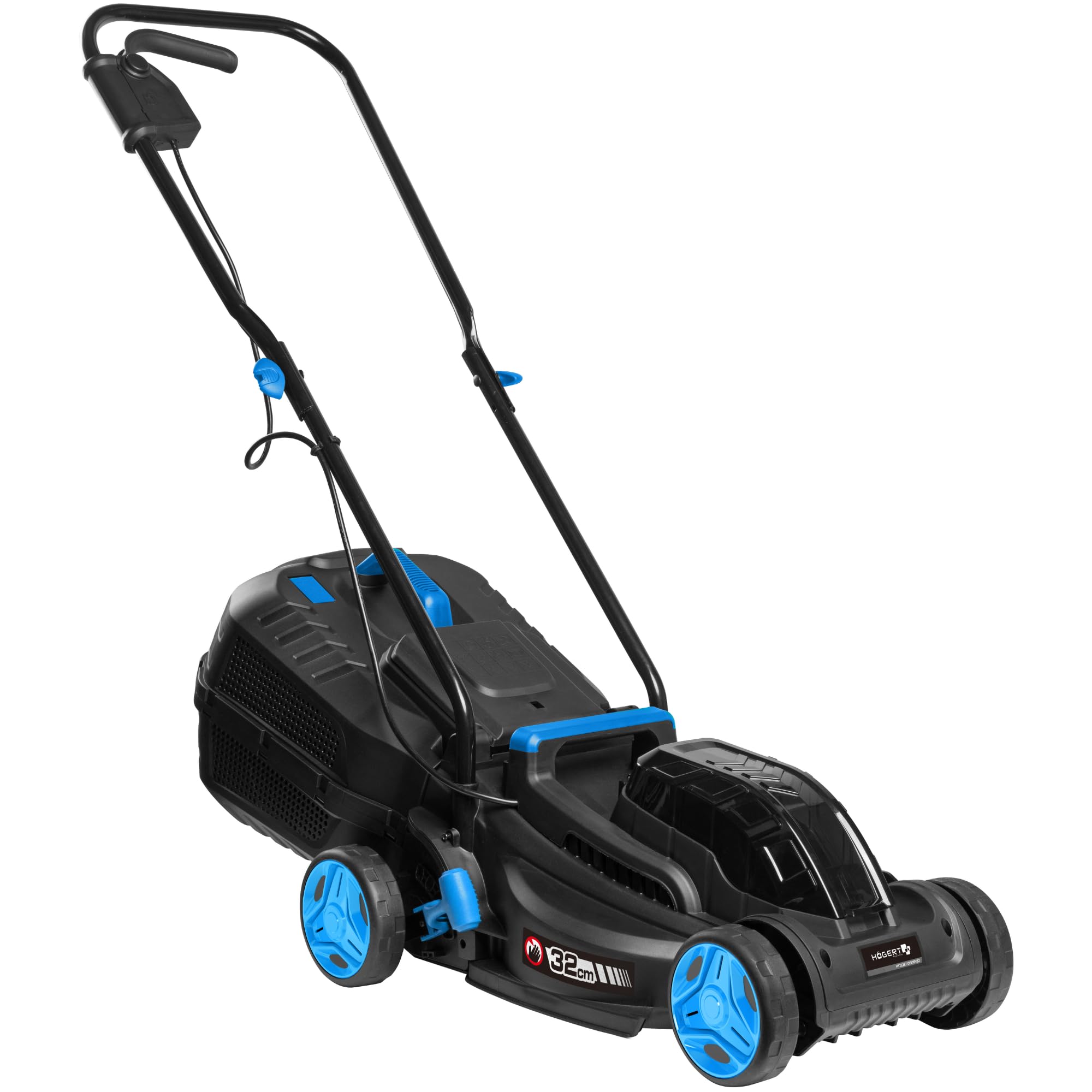 HÖGERT TECHNIK - Kosiarka akumulatorowa 18 V 32 cm bezszczotkowa kosiarka elektryczna z koszem do łapania trawy, kompaktowa kosiarka ogrodowa, kosiarka akumulatorowa do małych i średnich trawników