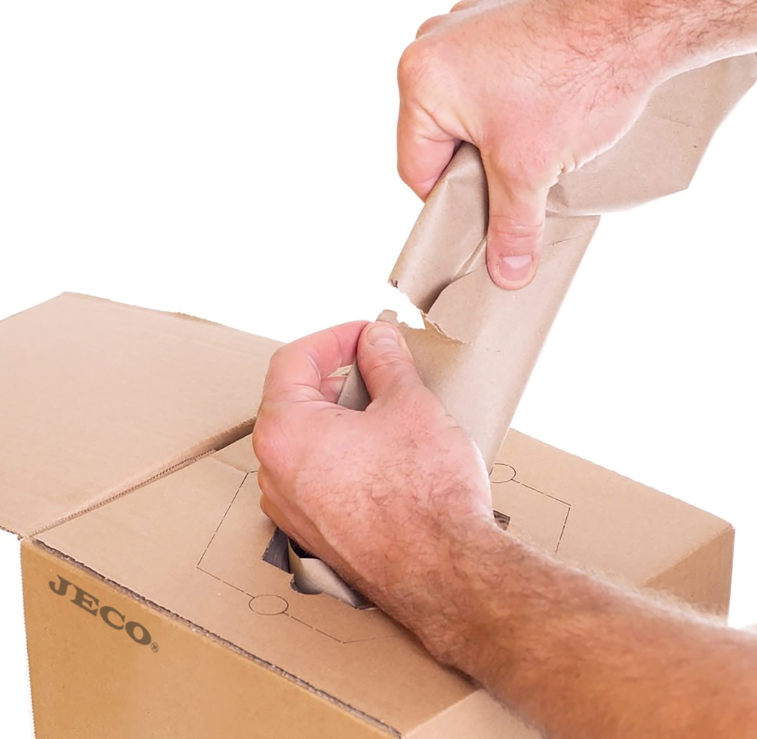 Jeco Lot de 2 rouleaux papier kraft froissé 20cm x 250m bourrage calage protection colis écologique recyclé
