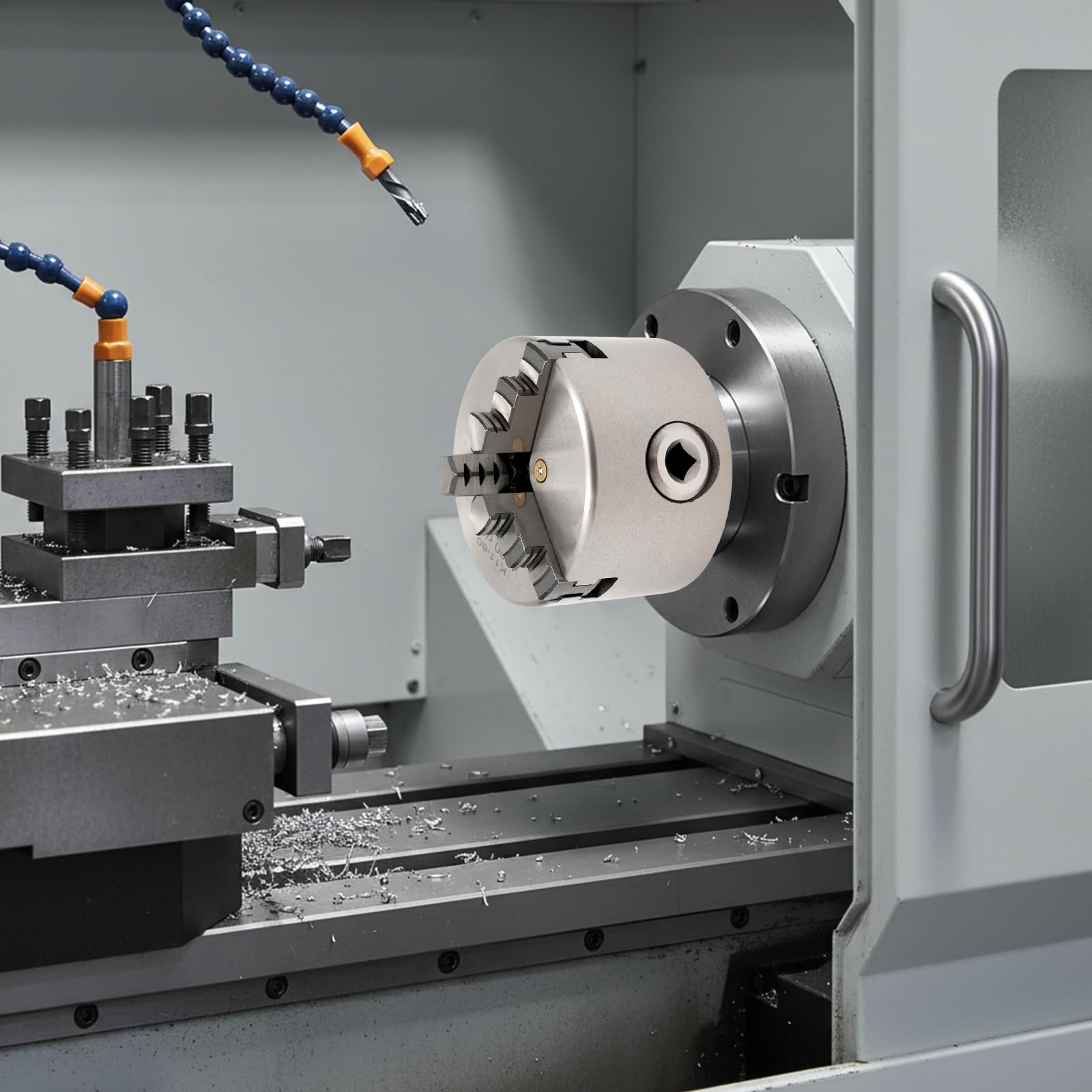 Mandrino autocentrante a 3 ganasce, mandrino girevole a 3 ganasce, mandrino girevole ad alta precisione, per torni, levigatrici e trapani (80 mm)