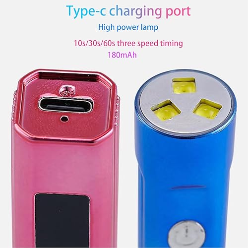 Miniatura 7 de MIOBLUE Lámpara de uñas LED UV de mano, secadora de uñas UV de 3 temporizadores para esmalte de gel, luz de uñas USB recargable inalámbrica, secado