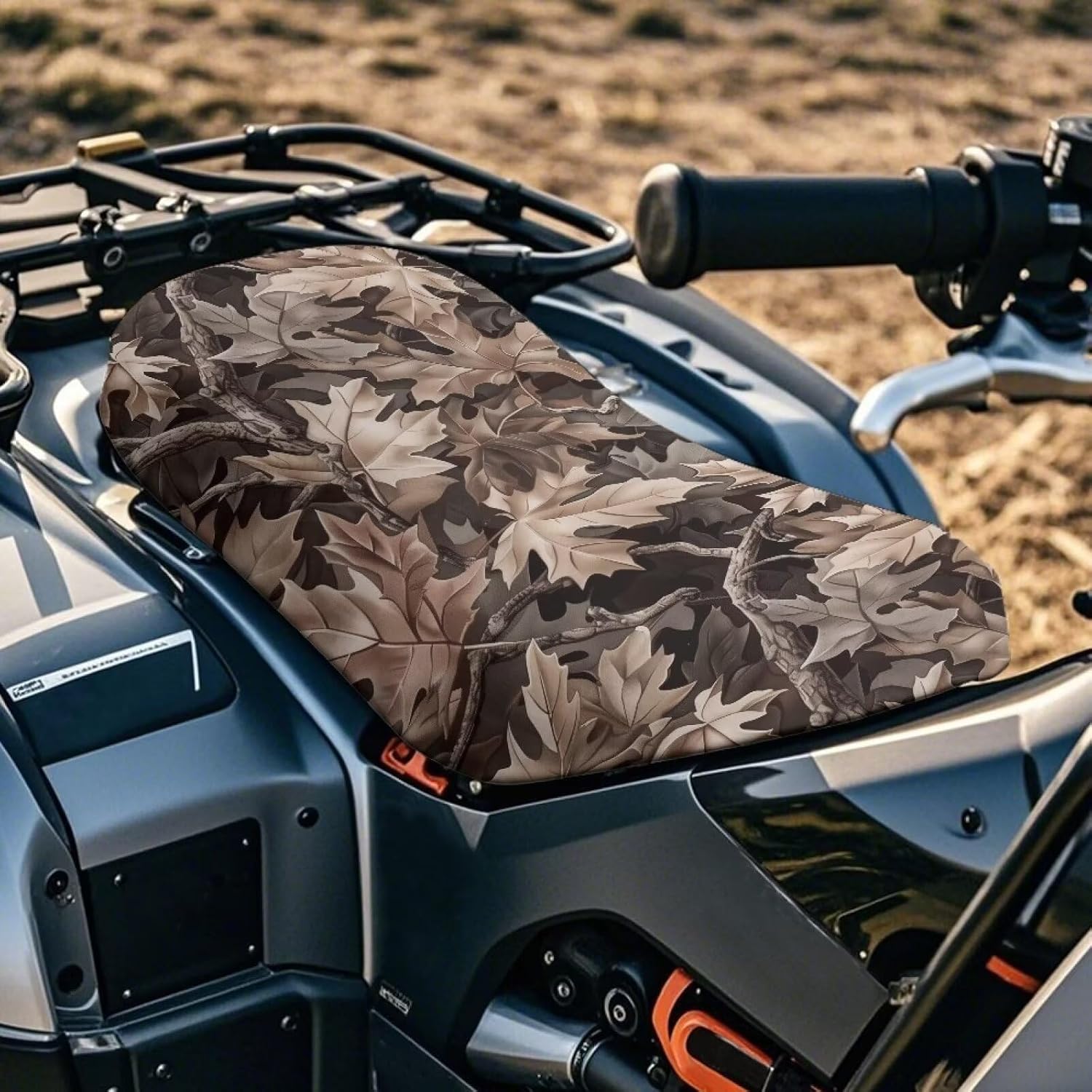 Camo Hunting Forest ATV Seat Cover Four Wheeler Accessories Breathable Padded Protector ATV Back Seat Powersports Cushion Covers Universal Waterproof Elastic