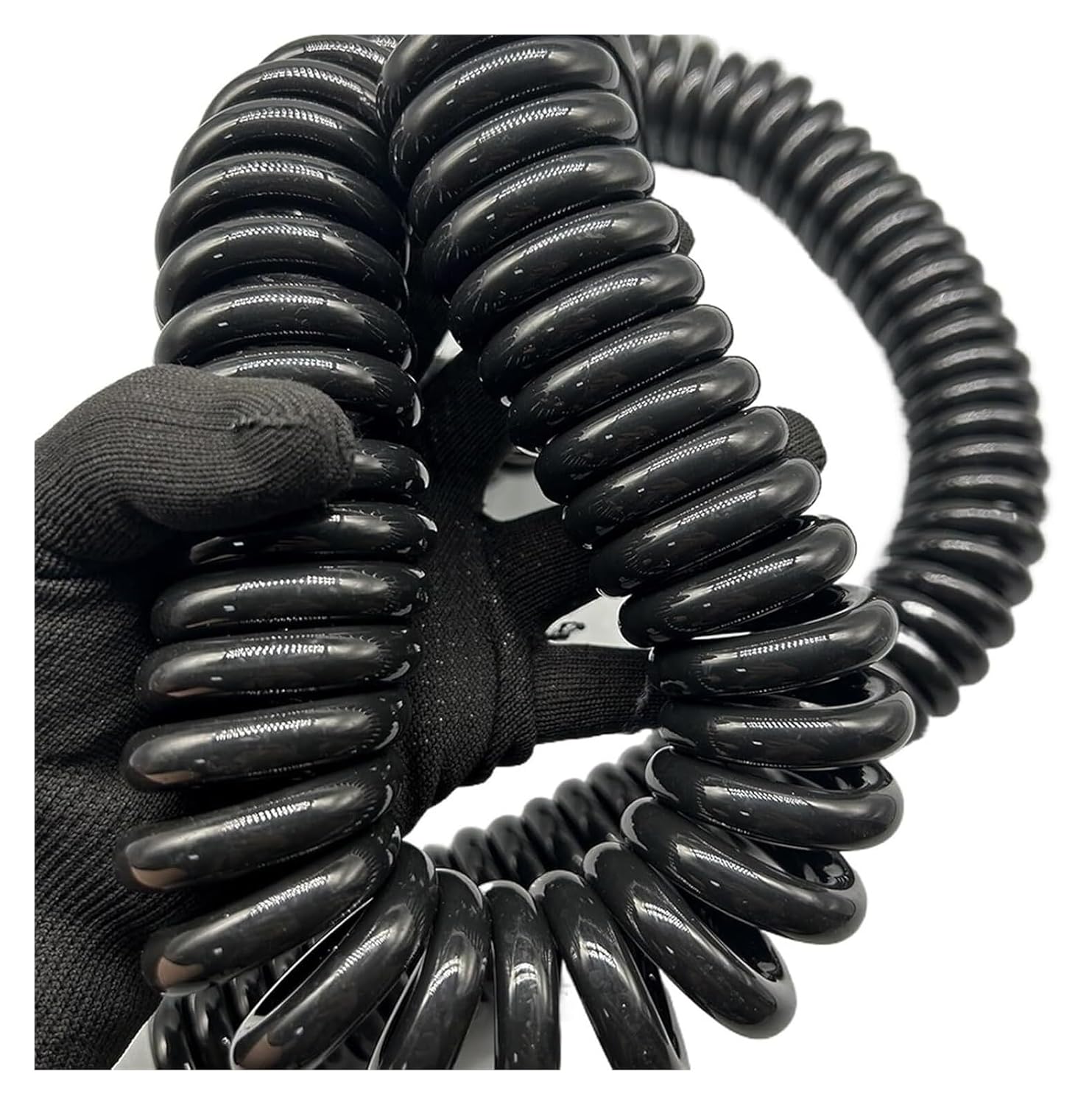 スプリング伸縮スパイラルケーブル、伸縮ワイヤースパイラルケーブル、 2.5mm角伸縮電源コード ケーブルスプリング スパイラル延長(