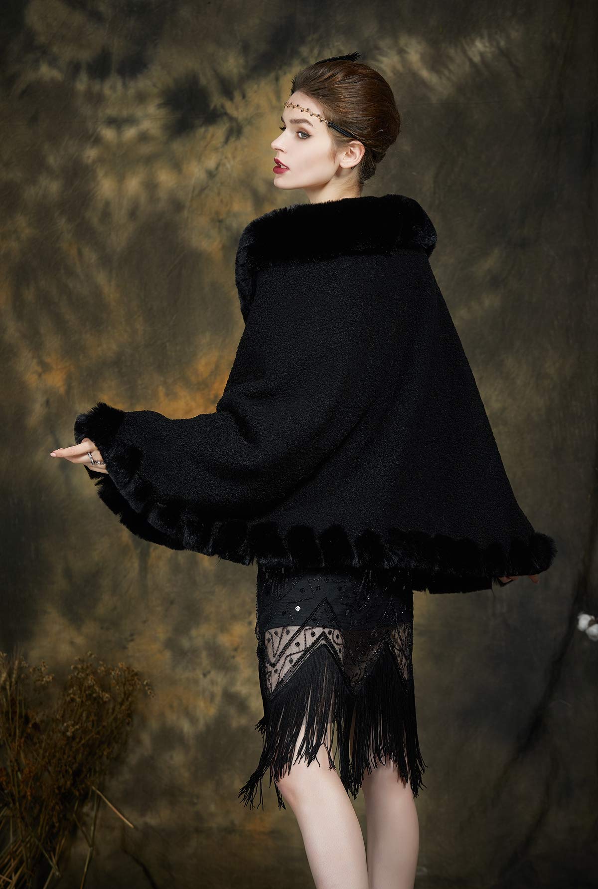 BEAUTELICATE Stola Scialle Pelliccia Sintetica Donna Coprispalle Sciarpa Elegante Bolero Invernale Caldo per Cerimonia Matrimonio Sposa Damigella