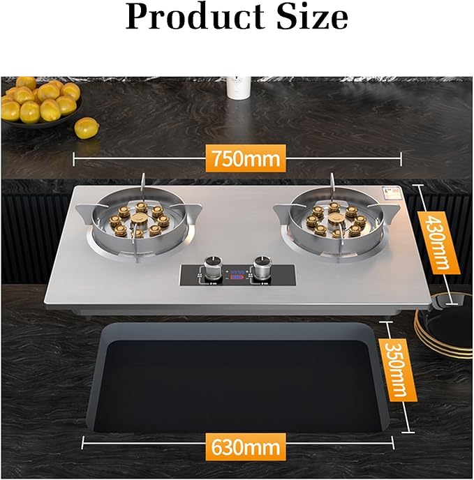 Estufa de Gas 2 Puestos, 5.2KW, para Cocina, con Protección de Apagado miniatura 3