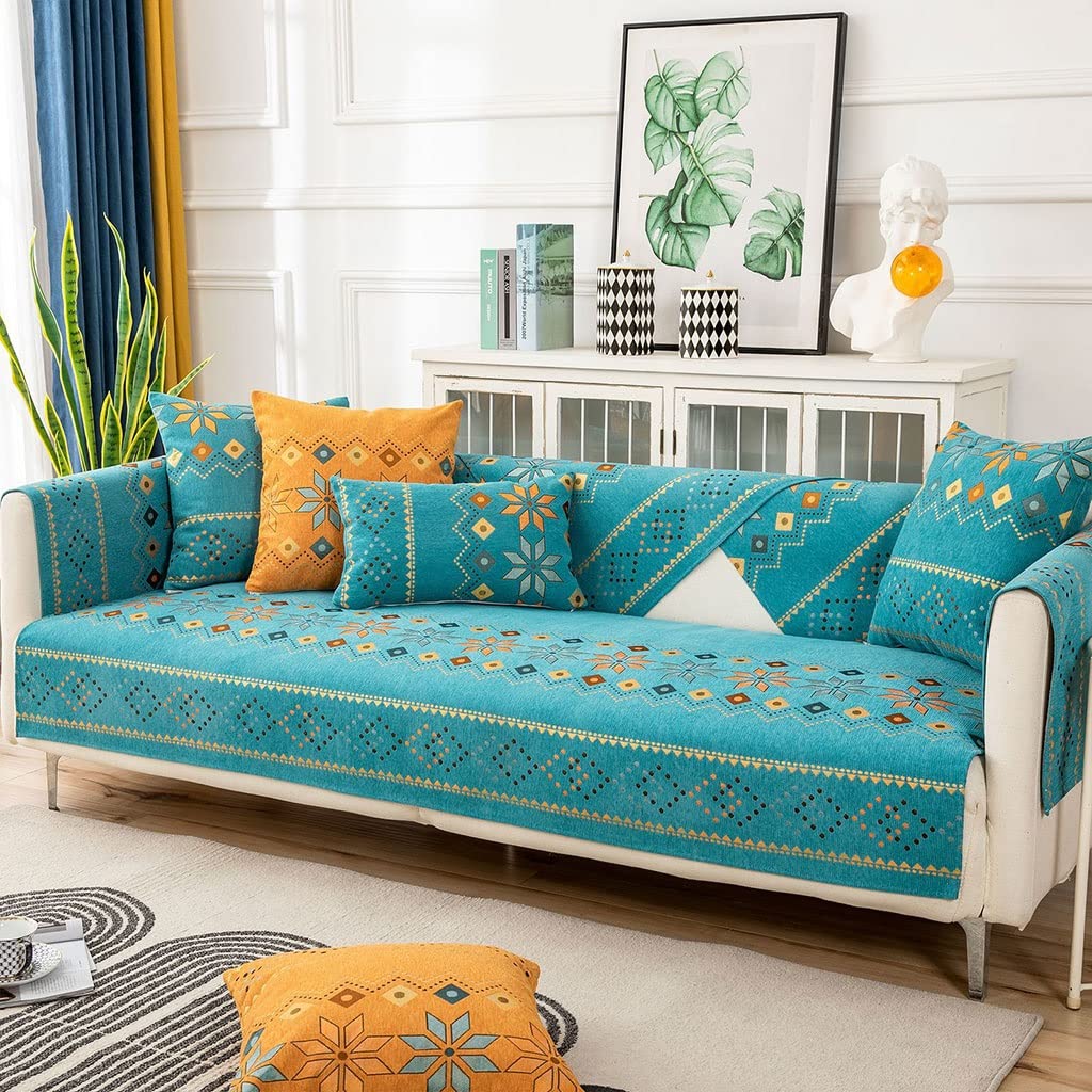 Bohemian Jacquard Chenille Sofa Cushion, Couch Covers for 3