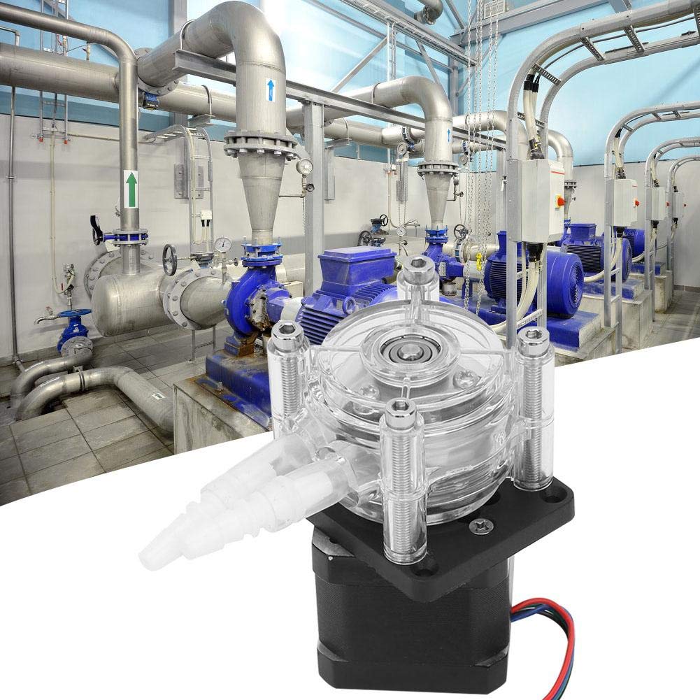 Bomba peristáltica 6-30 V, motor paso a paso grande, bomba peristáltica, tubo de vacío para acuario, laboratorio, agua analítica, 0-400 ml/min, 6,4 mm de diámetro interior x 9,6 mm de diámetro