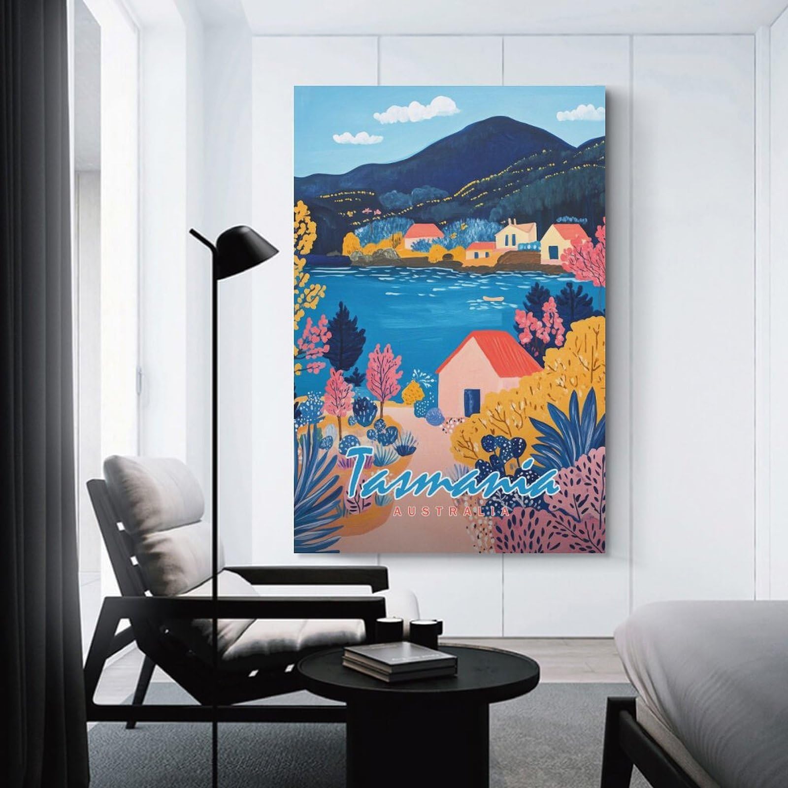 Junmoney Tasmania Landscape Painting Home Decor Wall Art 20x30inch(50x75cm), for Office, Study Or Home Workspace, Home Office Artwork with Decorative Appeal