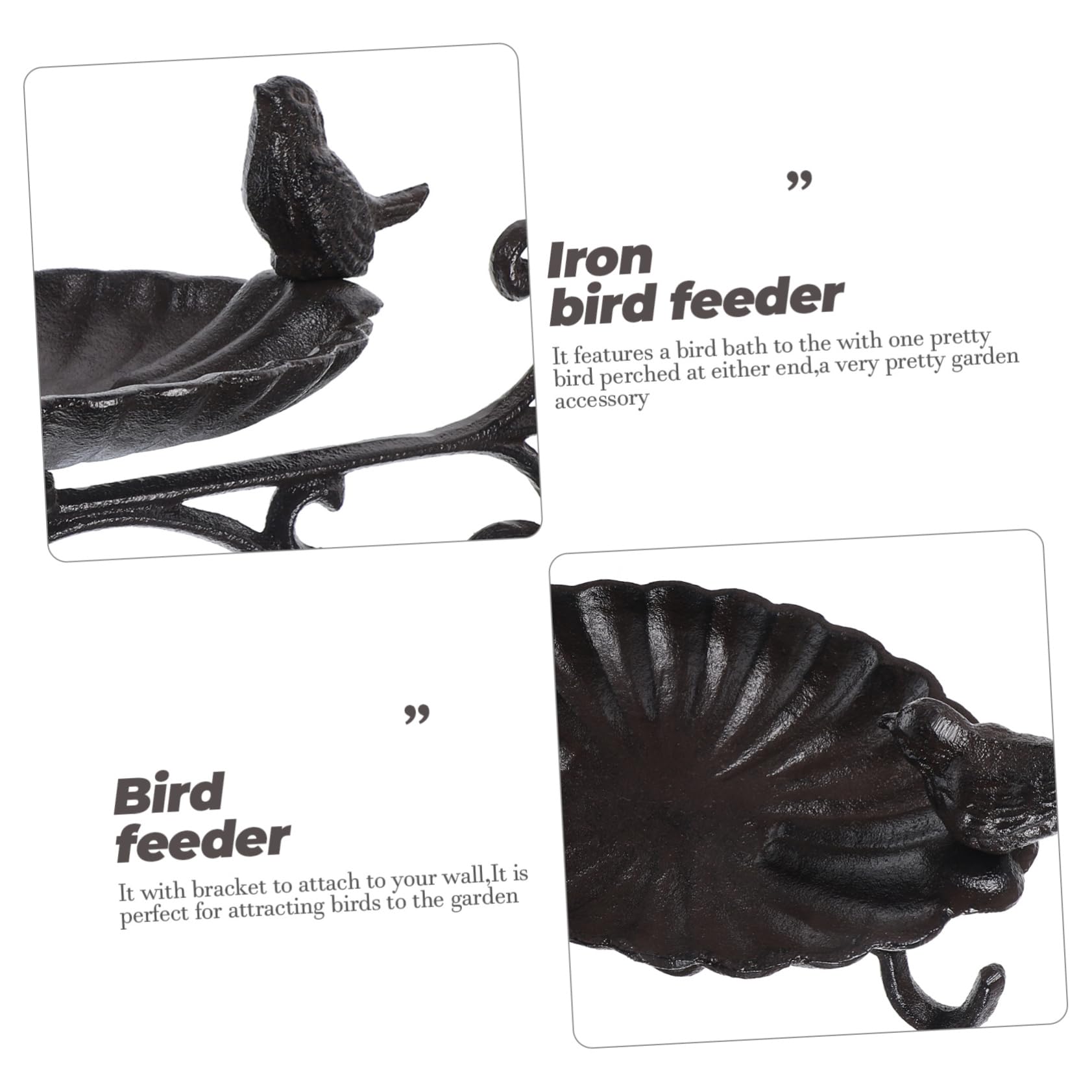 Happyyami Gancho para Comedero de Pájaros de Hierro Negro Montado en Pared