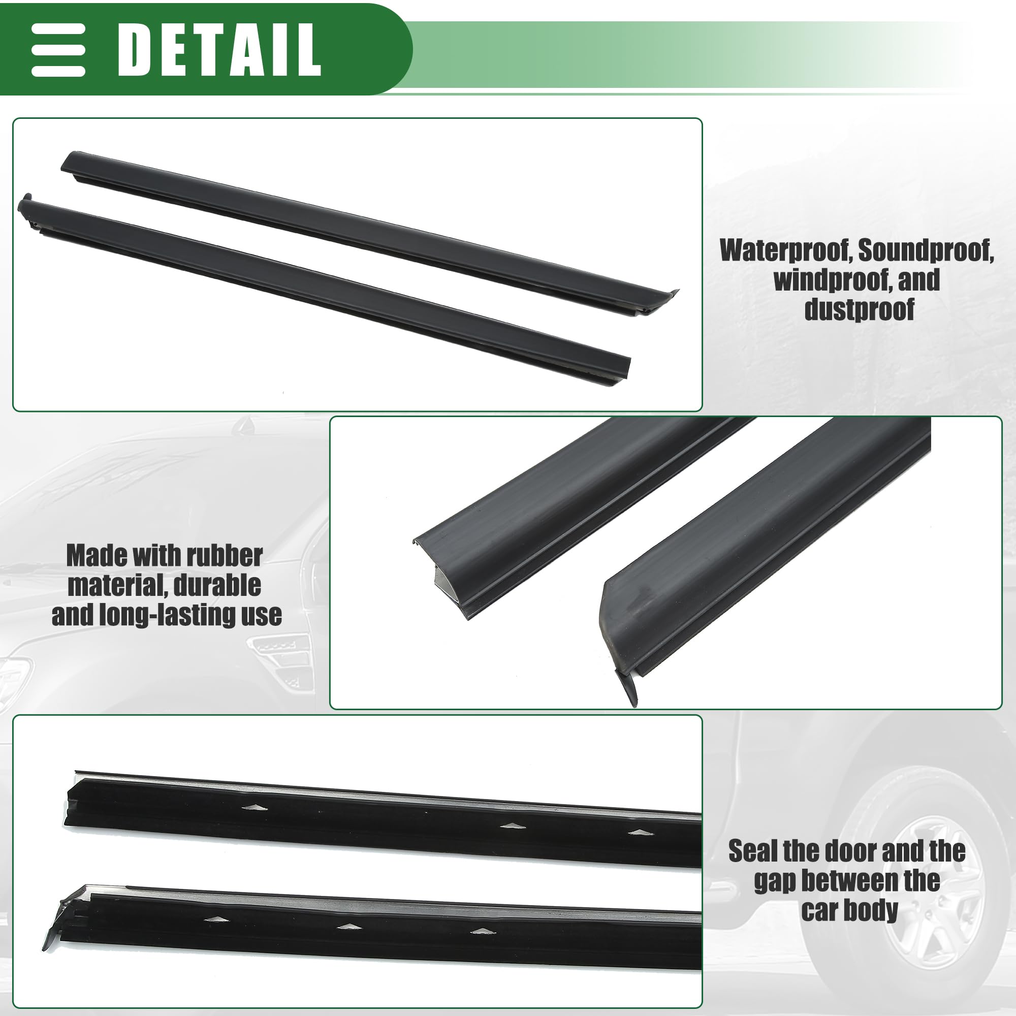 APDTY 140202 Door Window Dew Wipe Rubber Weatherstrip Outer