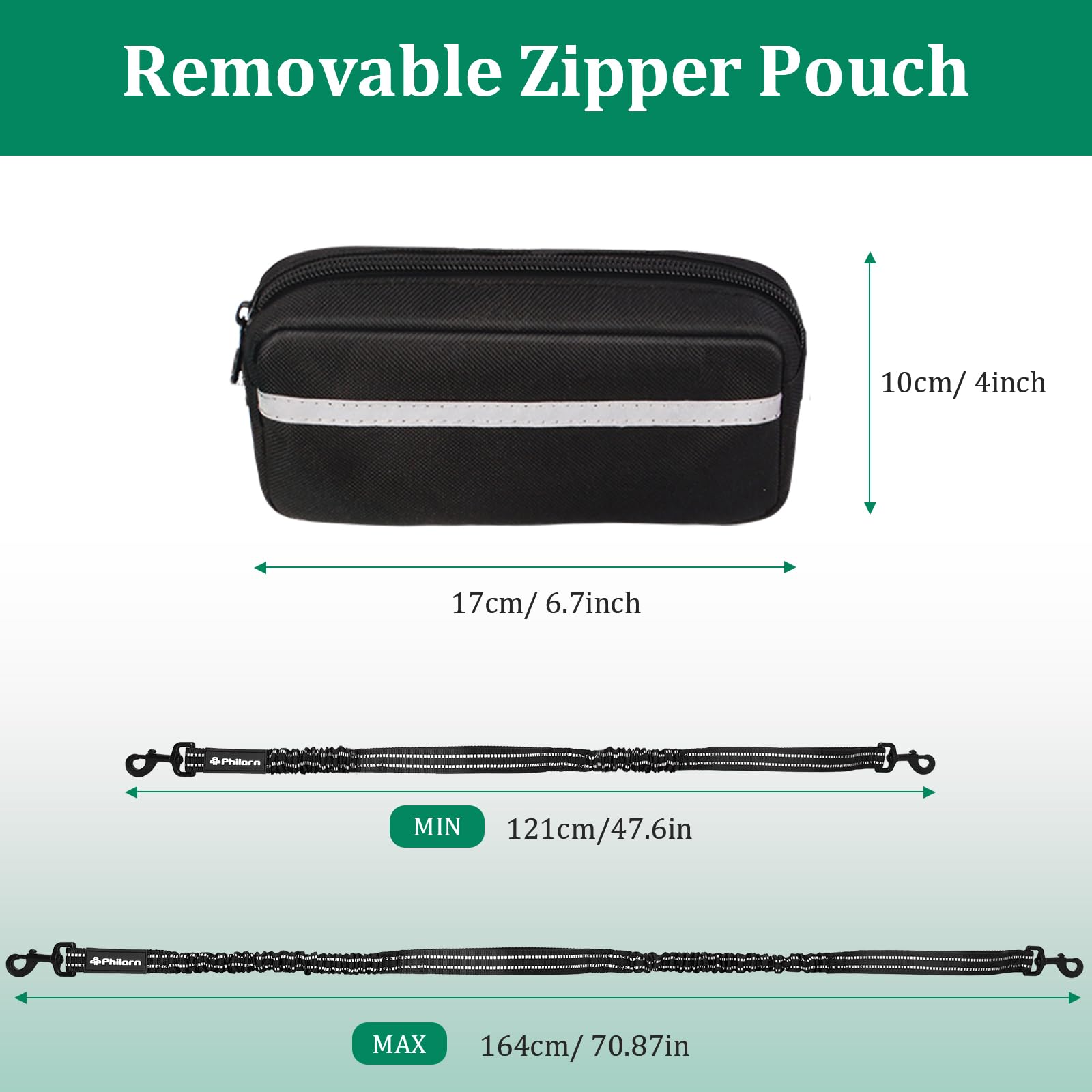 Philorn Hands Free Dog Lead with Adjustable Waist Belt for Medium Large 2 Dogs, Waist Dog Lead for Running Walking, Jogging - Image 2