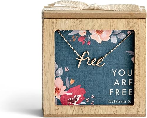 DaySpring - Studio 71 - You Are Free - Collar de 16" y caja de promesa con tarjetas de las Escrituras Set de regalo (J4676)
