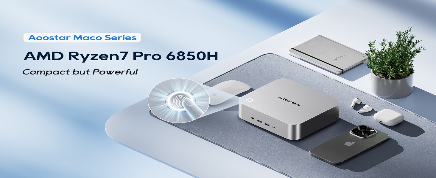 Amazon.com: AOOSTAR MACO Mini PC, AMD R7 Pro 6850H Mini Computer