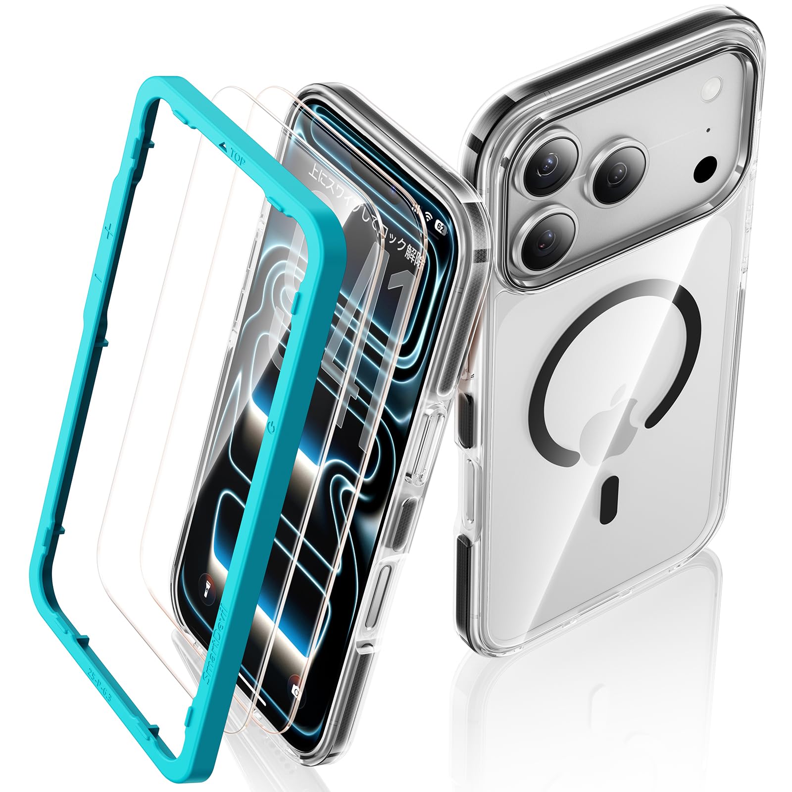 【44%OFF】【1,287円】 SMARTDEVIL iPhone17ProMax用 米軍MIL規格 耐衝撃 SGS認証 ケース MagSafe対応 強化ガラスフィルム2枚付属