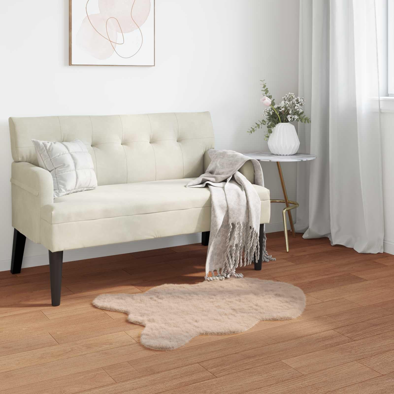 Tapis fausse fourrure lapin antidérapant facile à nettoyer