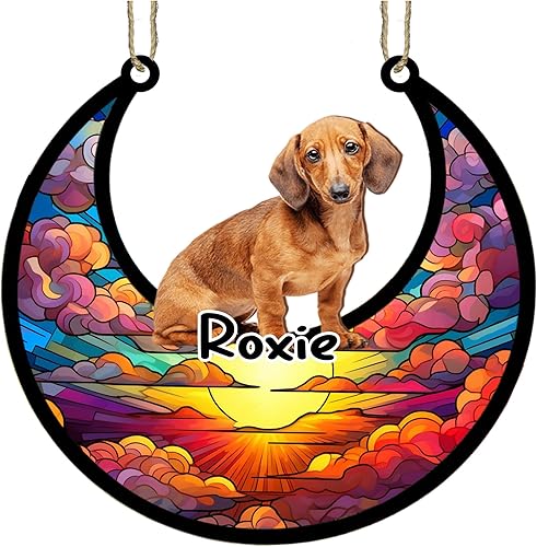 Vista 212 de LOVELYPOD Adorno de Navidad personalizado de perro pastor alemán, atrapasoles conmemorativo, adorno de Navidad de pastor alemán con nombre, pérdida