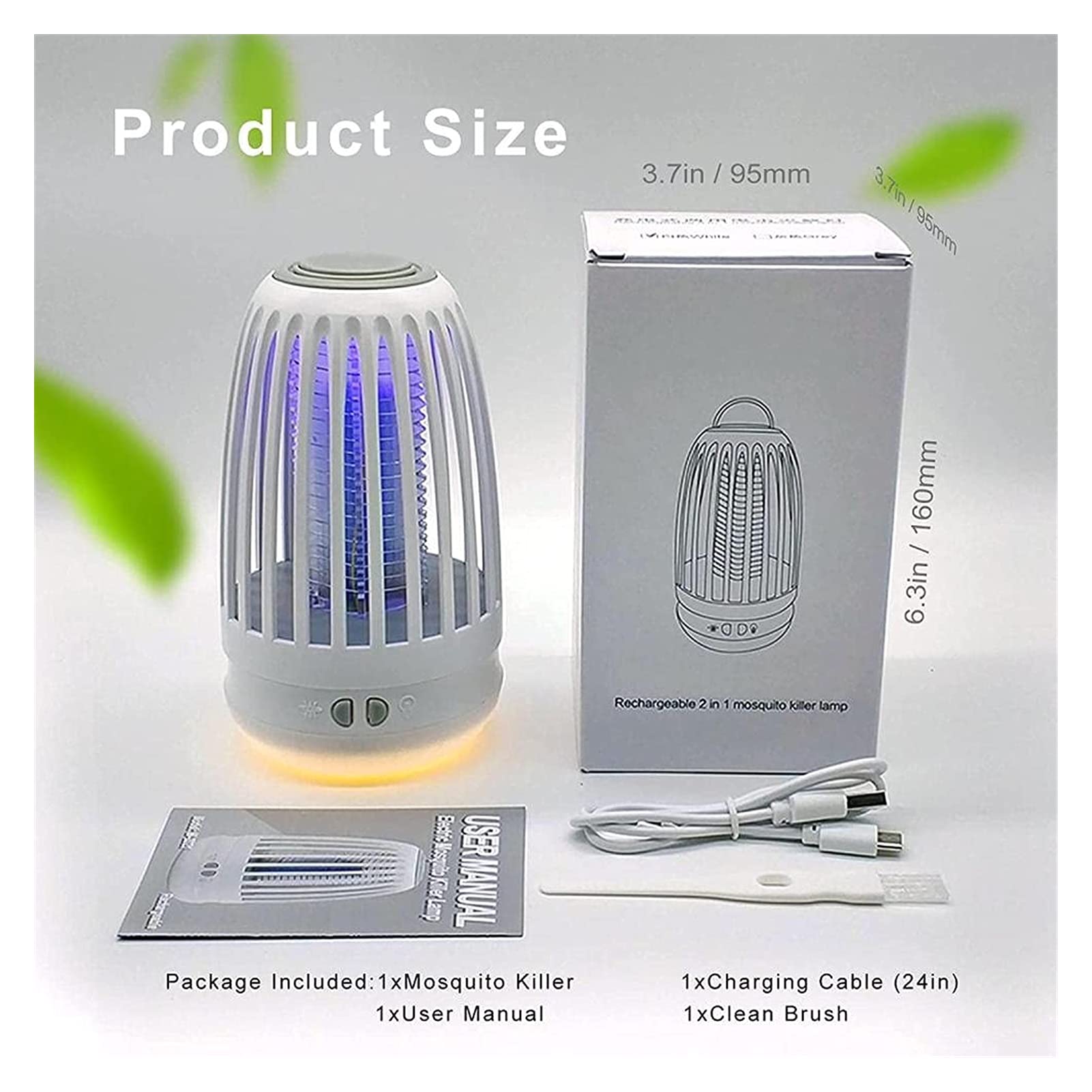Lámpara portátil para Matar Mosquitos, exterminador de Insectos, Repelente de Moscas eléctrico con luz Nocturna, trampas para Control de plagas para Repelente de Insectos en Interiores y Exteriores