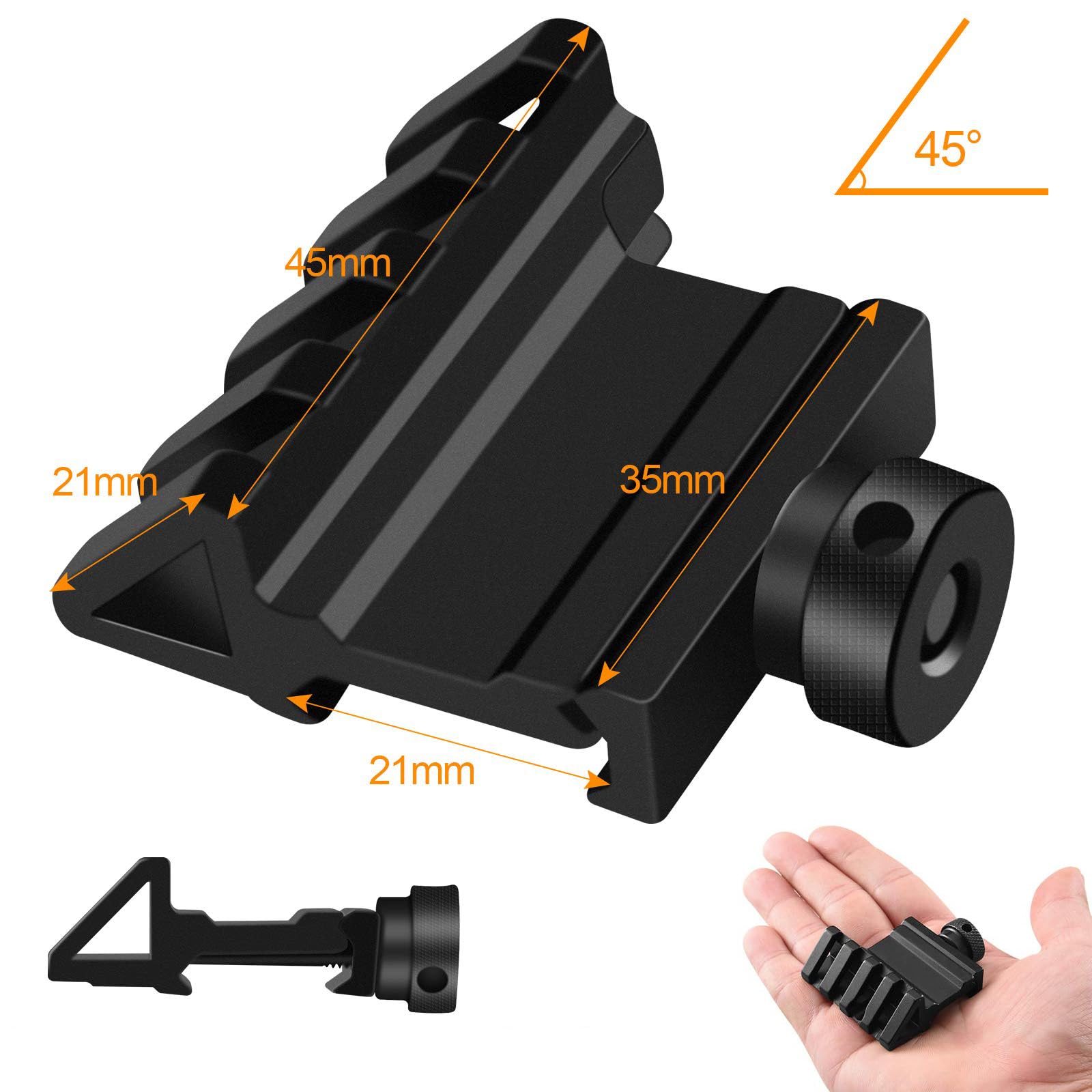 Amazon | TOUFEIYUAN マウントベース 斜め45度 20mmレール対応 -サイド