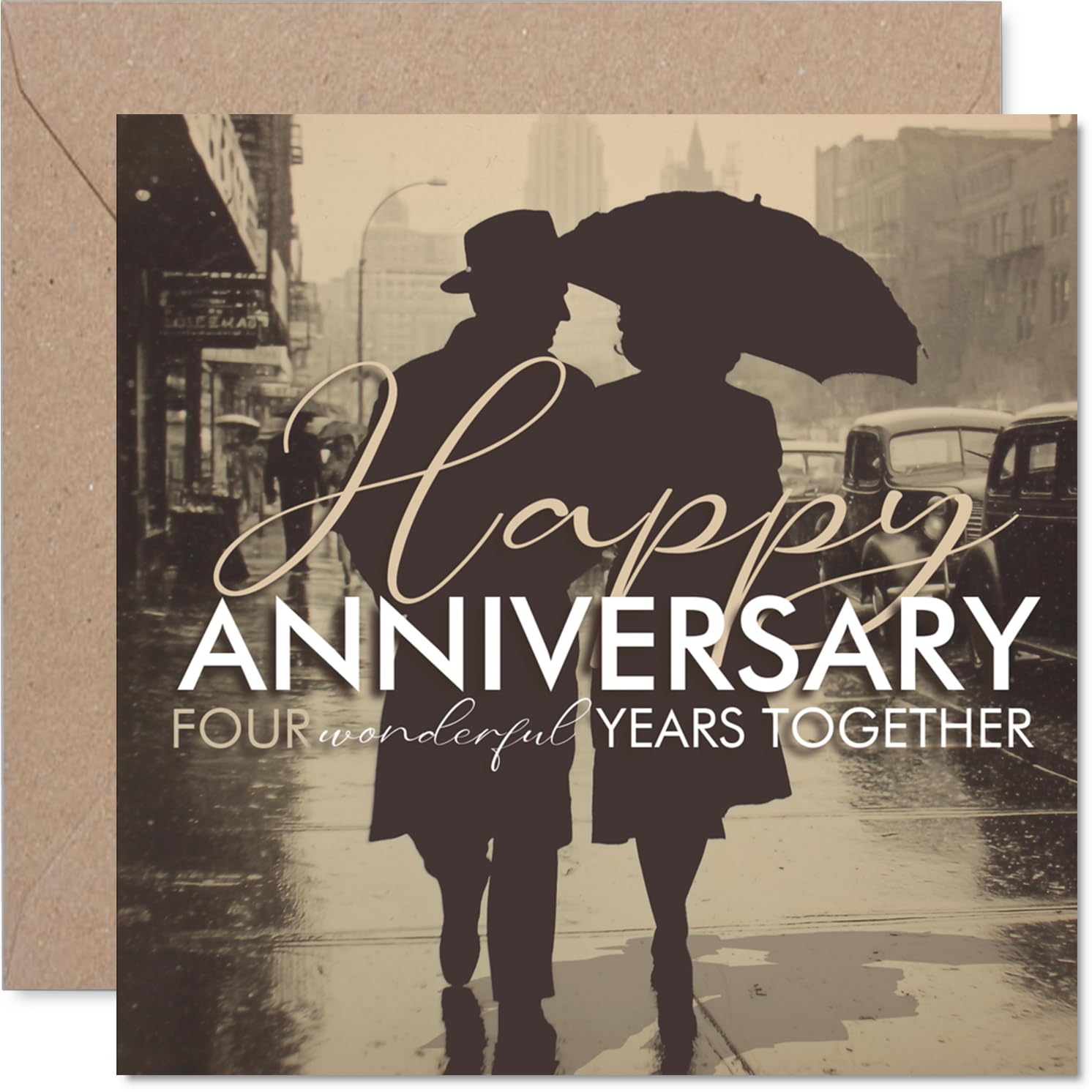 Romantic 4th Anniversary Card, Celebrating Four Unforgettable Years