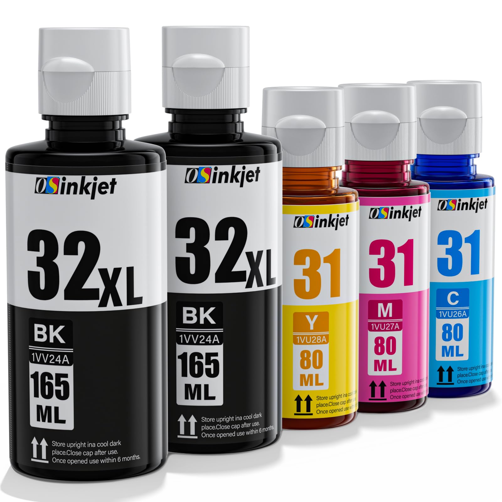 31 32xl Encre Multipack Compatible avec HP Smart Tank 5105 5106 570 7305 7306 7005 7006 7605 655 455 555 559 Imprimante, 32 XL Encre(2BK CM Y)