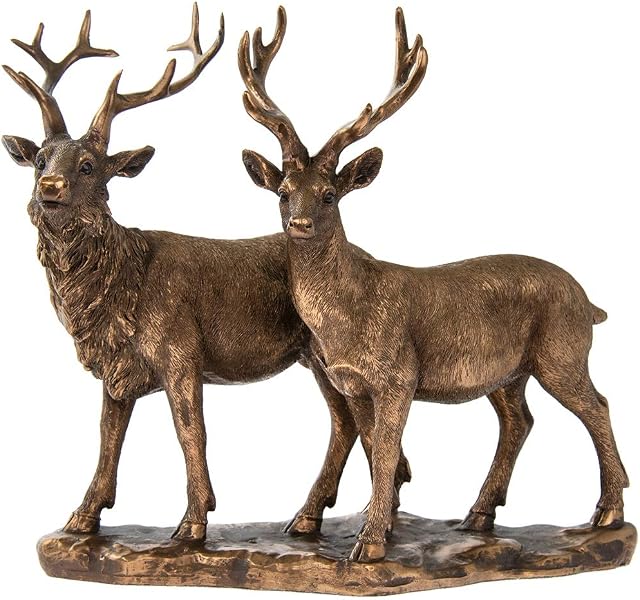 Reflections Bronzed Stag & Deer Figurine By Lesser & Pavey