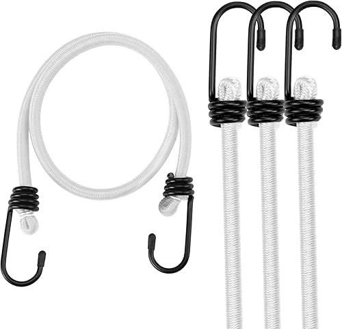 Miniatura 13 de WORKPRO Cuerda elástica de 24 pulgadas con ganchos, paquete de 4 correas de goma superior de alta resistencia, cuerda elástica fuerte para tienda