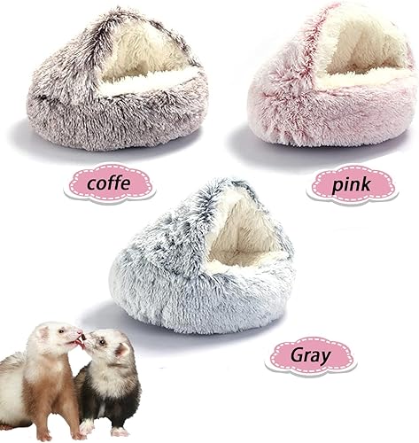 Miniatura 5 de Cama cueva y escondite de hurón, accesorios de cama de hurón para jaula (marrón)