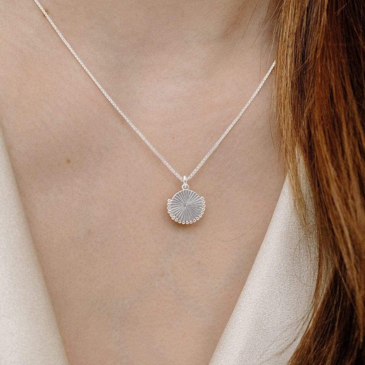 Boma Jewelry Sterling Silver Sunburst Coin Pendant Necklace, 24 Inches - Image 2